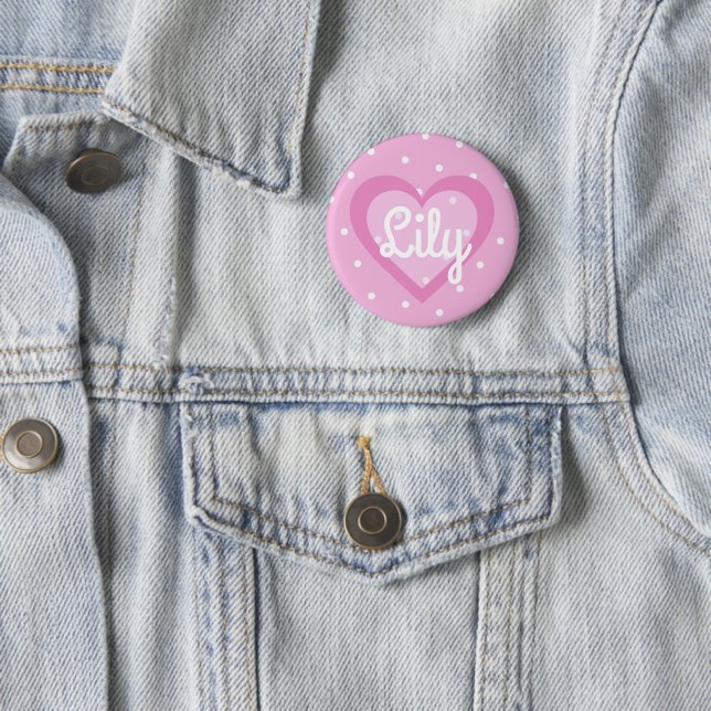 Söt Rosa Heart Anpassade Badge Knapp (In Situ)