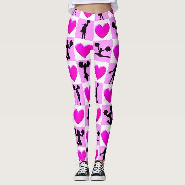 SÖT ROSA HEART CHEERLEADER LEGGING (Framsida)