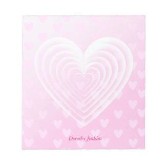 Söt Rosa Heart med Rosa bakgrund Anteckningsblock