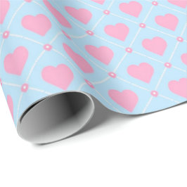 Söt Rosa Hearts Gift Wrap Presentpapper