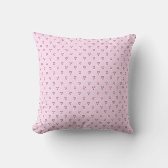 Söt Rosa Hearts Pillow Kudde (Framsida)
