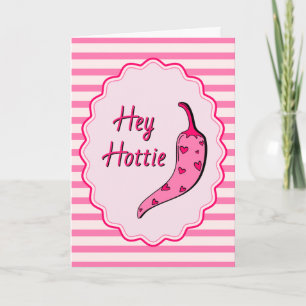 Söt Rosa Hej Snygging Funky Rolig Alla Hjärtans Da Helgkort