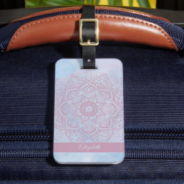 Söt Rosa Helig Lotus Flower Blommar Mandala Bagagebricka
