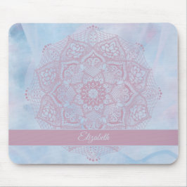 Söt Rosa Helig Lotus Flower Blommar Mandala Musmatta