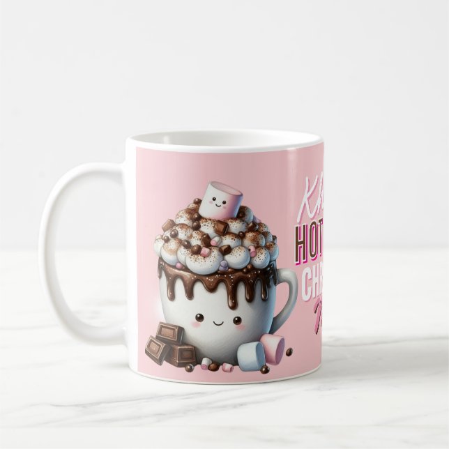 Söt Rosa Het Kakao Jul Kaffemugg (Vänster)