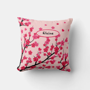 Söt rosa-hjärtan-blommar kudde