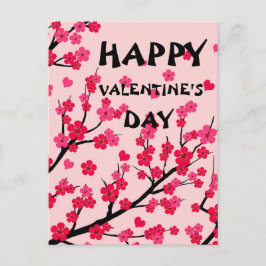 Söt rosa-hjärtan-blommar vykort