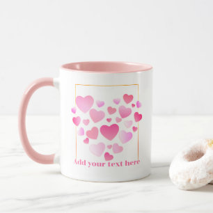 Söt Rosa Hjärtan Romantisk Alla Hjärtans Dag-stil Mugg