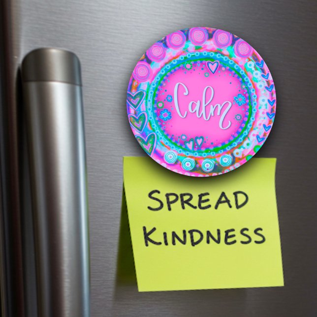 Söt Rosa Hjärtar Lugn Trendig Modern Roligt Magnet (Skapare uppladdad)