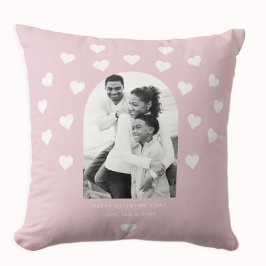 Söt Rosa Hjärtmönstrad foto Valentine Kudde