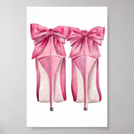 Söt rosa högklackade Poster