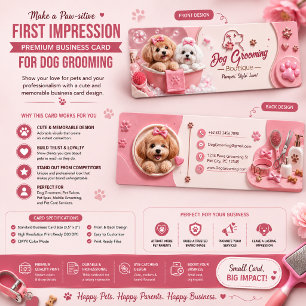 Söt Rosa Hundfrisör Boutik Företagskort Mini Visitkort