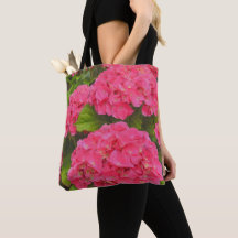 Söt Rosa Hydrangea Garden Flowers Tote Bag