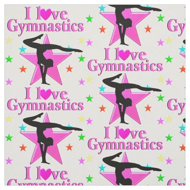 SÖT ROSA I KÄRLEK GYMNASTICS DESIGN TYG (Provkarta)
