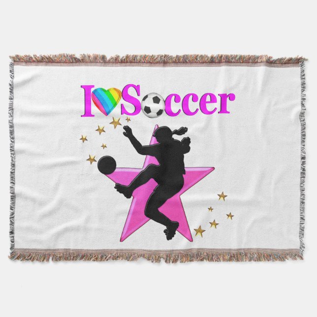 SÖT ROSA I KÄRLEK SOCCER DESIGN FILT (Framsidan)