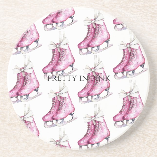 Söt Rosa Ice Skates Underlägg (Framsidan)