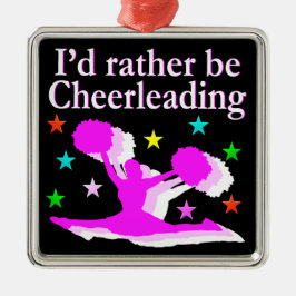 SÖT ROSA JAG SKULLE SNARARE VARA CHEERLEADING DESI JULGRANSPRYDNAD METALL