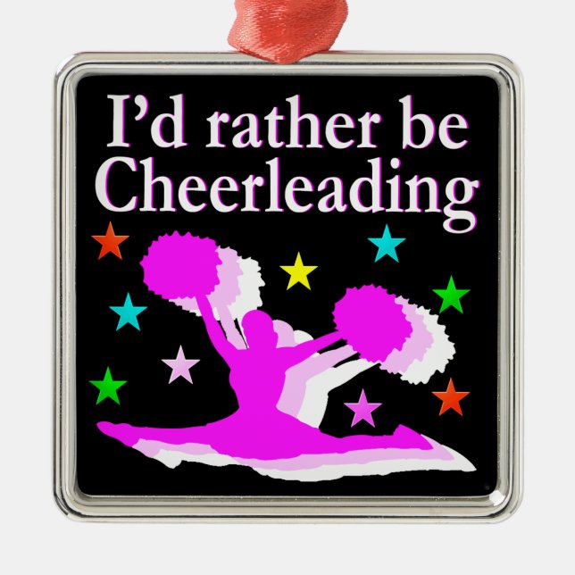 SÖT ROSA JAG SKULLE SNARARE VARA CHEERLEADING DESI JULGRANSPRYDNAD METALL (Framsidan)
