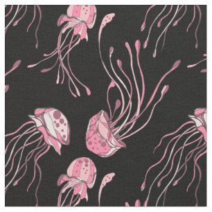 Söt Rosa Jellyfish Tyg