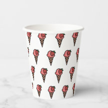 Söt Rosa Jordgubb Glass Aesthetic Mönster