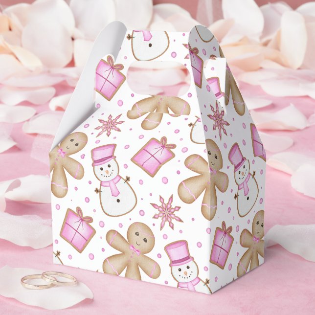 Söt Rosa Jul Högtid Gingerbread Presentaskar (Bröllop)