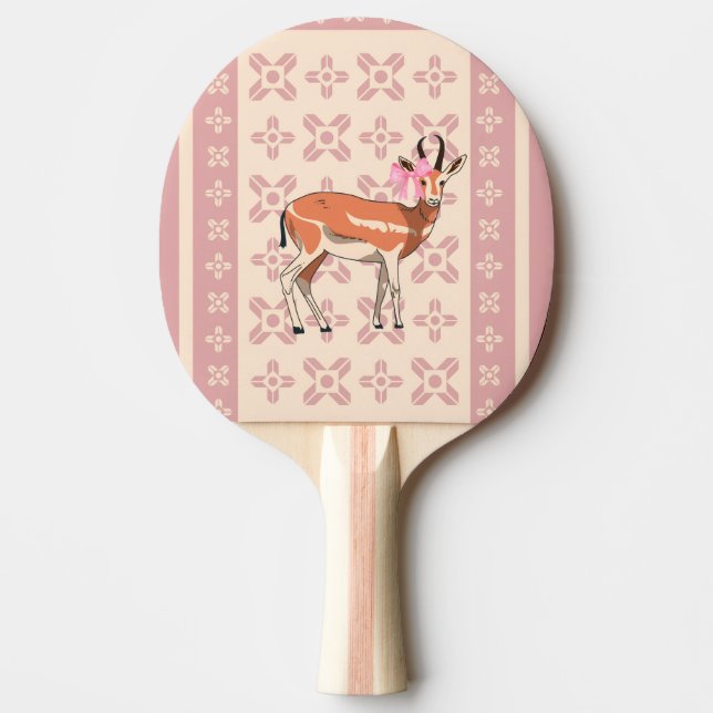 Söt rosa jul med dovmönster  pingisracket (Framsidan)