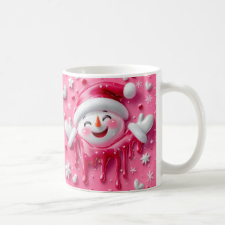 Söt rosa jul-snömannemug kaffemugg