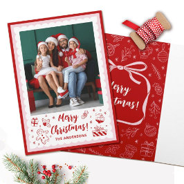 Söt rosa julbåge semesterfoto helgkort