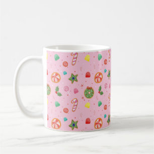 Söt rosa julgodis-mugg kaffemugg