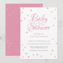 Söt Rosa Kärlek Hearts Baby Shower / Sprinkle Inbjudningar