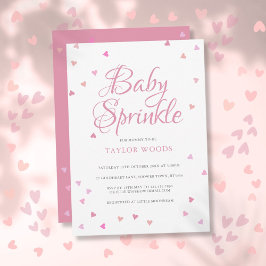 Söt Rosa Kärlek Hearts Baby Sprinkle Shower Inbjudningar