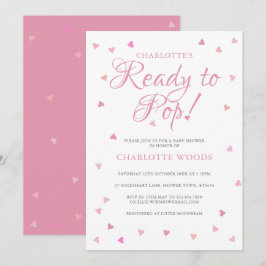 Söt Rosa Kärlek Hearts-Redot till barnskor för pup Inbjudningar