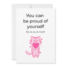 Söt Rosa Katt Inspirerande Stolt Över Dig Kort