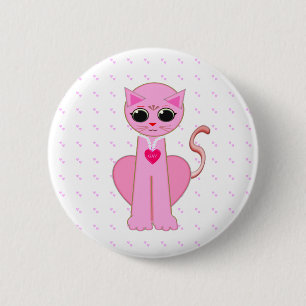 SÖT ROSA KATT KNAPP