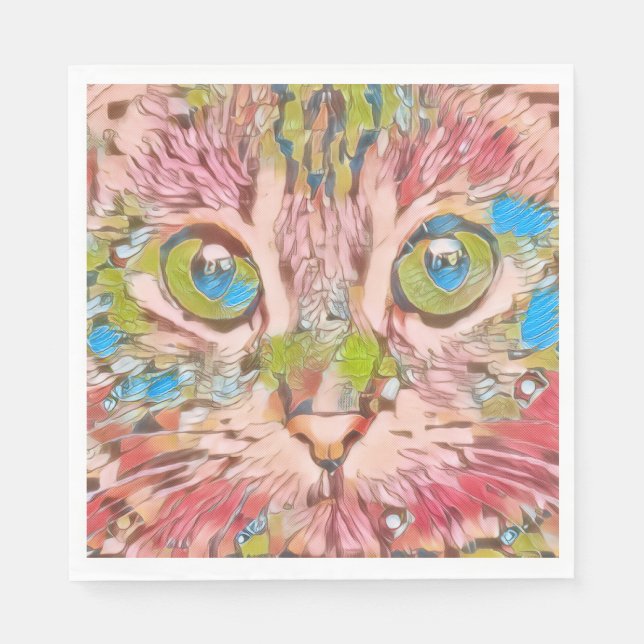 Söt Rosa Katt Pappersservett (Framsidan)
