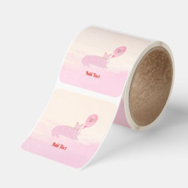 Söt Rosa Katt Tack  Fyrkantigt Klistermärke