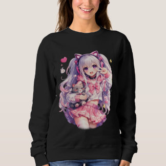 Söt Rosa Kattflicka Glädjeställning T Shirt