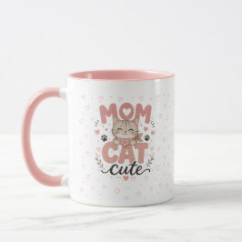 Söt Rosa Kattmamma Mugg | Morsdagspresent