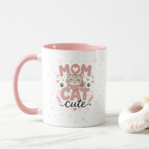 Söt Rosa Kattmamma Mugg Morsdagspresent