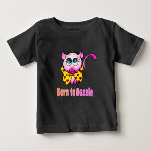 Söt Rosa Kattunge - Född för att Förblända Konst T Shirt