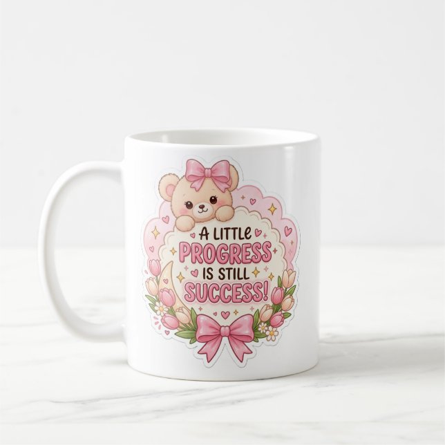 Söt rosa kawaii-mugg kaffemugg (Vänster)