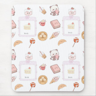 Söt Rosa Kawaii Söta Gods Efterrät Design Musmatta