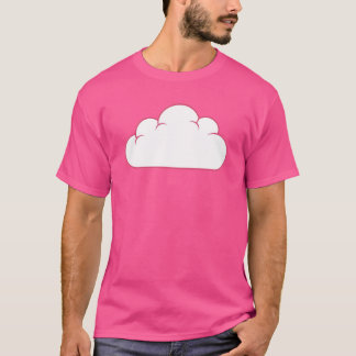 Söt Rosa Kontur Moln – Minimal Kawaii Estetik T Shirt
