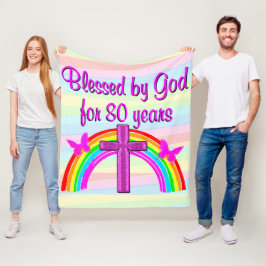SÖT ROSA KOR 80:E BIRTHDAY FLEECE BLANKET