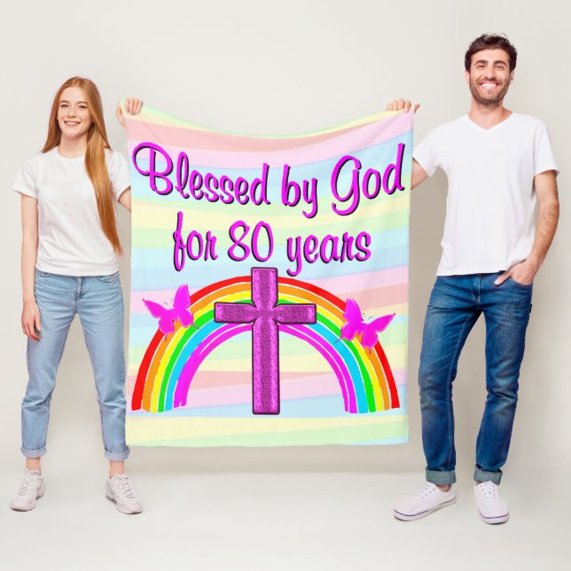 SÖT ROSA KOR 80:E BIRTHDAY FLEECE BLANKET (På plats)