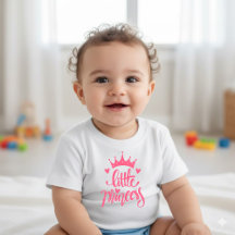 Söt Rosa Kronig Liten Prinsessa Baby T-Shirt