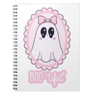 Söt Rosa Kuslig Spök BOO-ful Kawaii Anteckningsbok