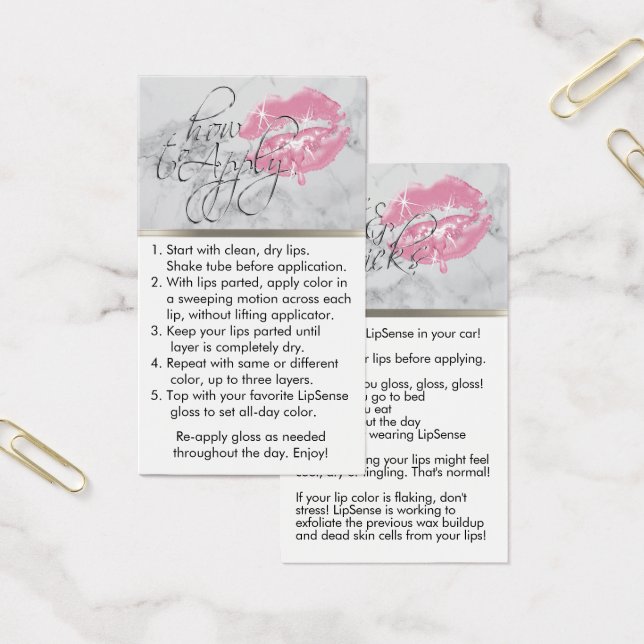 Söt Rosa Läppar på Marble - How to Apply & Tips Visitkort (Kontor)