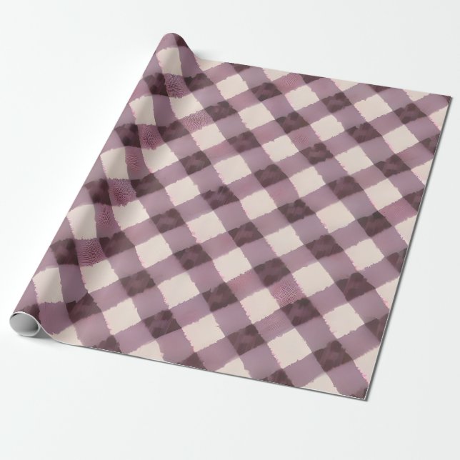 Söt Rosa, Lavender och Brown Play Gift Wrap Presentpapper (Utrullad)