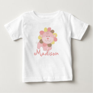 Söt Rosa Lejon Safari Djungel Personlig Födelsedag T-shirt